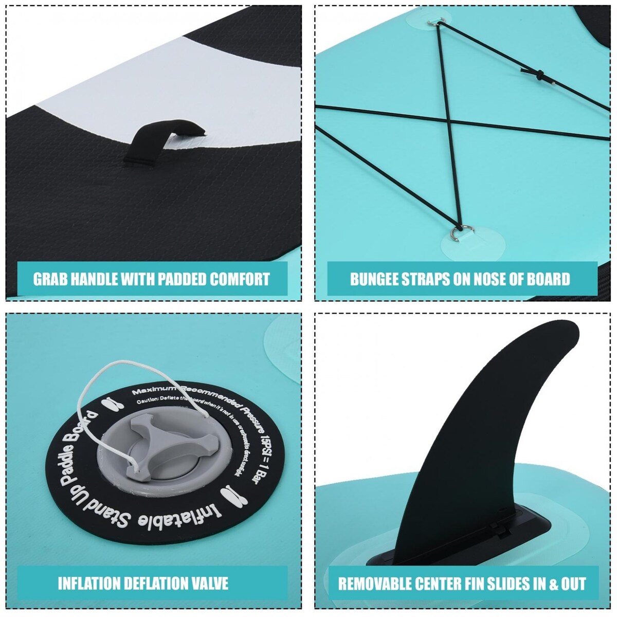 Inflatable surfboard 10'6" x 32" x 6" thick material (22LB) Surfboard for all skill levels.