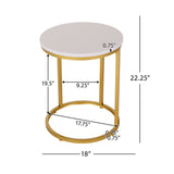 Ingersol Indoor Iron and Faux Wood C Shaped End Table by Christopher Knight Home