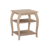 Ingrid Wood Farmhouse Side Table with 2 Shelves