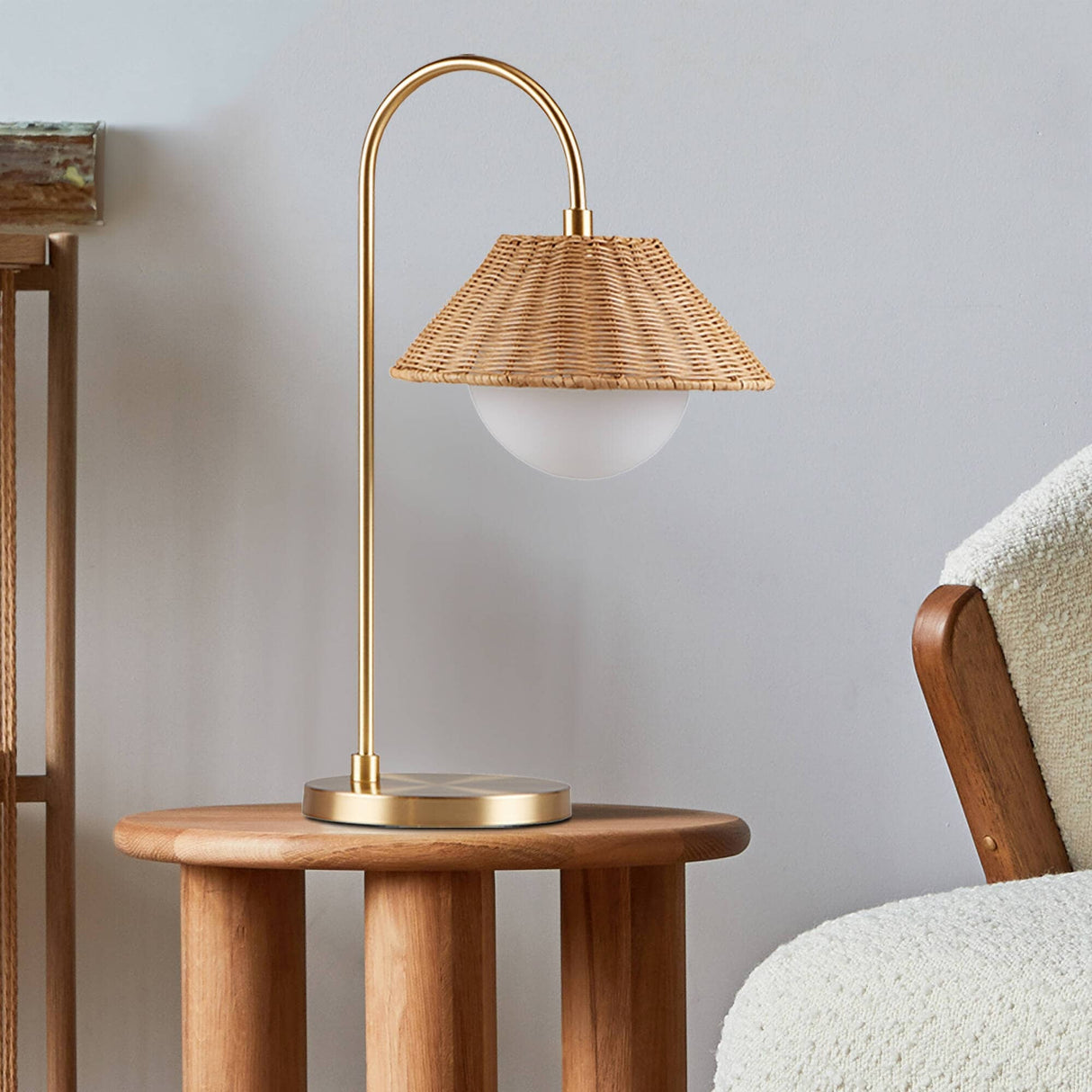 INK+IVY Laguna Rattan Weave Shade Table Lamp