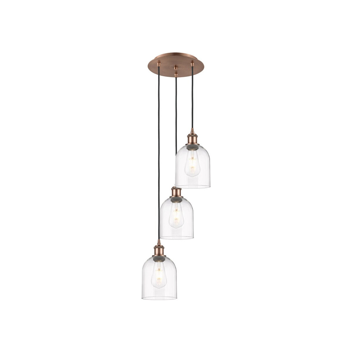 Innovations Lighting Ballston - Bella - 3 Light 12" Cord Hung Multi Pendant