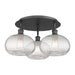 Innovations Lighting Ballston - Ithaca - 3 Light 22" Flush Mount - Clear Ithaca Shade
