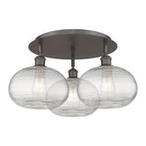 Innovations Lighting Ballston - Ithaca - 3 Light 22" Flush Mount - Clear Ithaca Shade