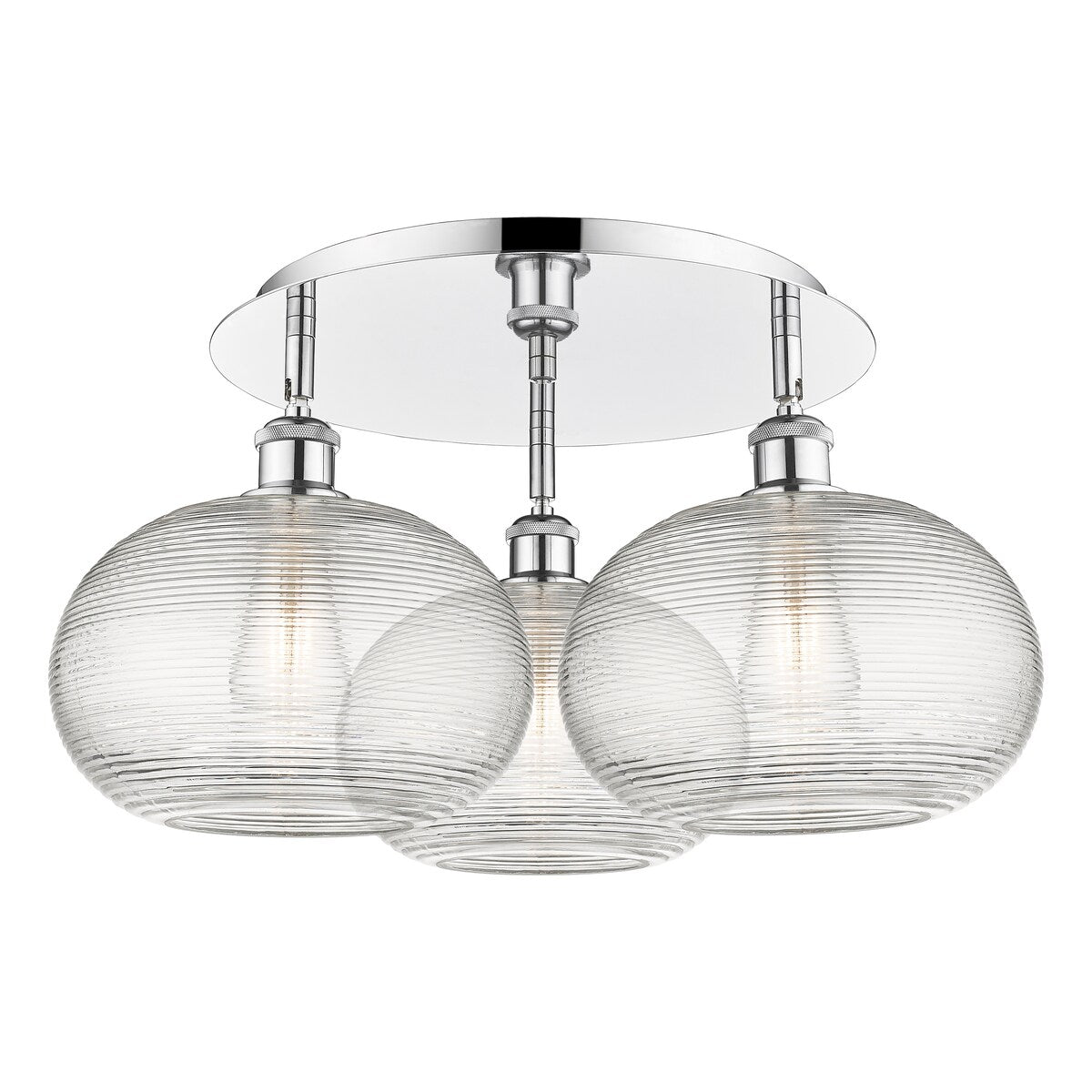 Innovations Lighting Ballston - Ithaca - 3 Light 22" Flush Mount - Clear Ithaca Shade