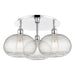 Innovations Lighting Ballston - Ithaca - 3 Light 22" Flush Mount - Clear Ithaca Shade