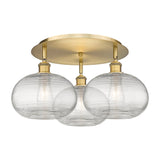 Innovations Lighting Ballston - Ithaca - 3 Light 22" Flush Mount - Clear Ithaca Shade