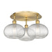 Innovations Lighting Ballston - Ithaca - 3 Light 22" Flush Mount - Clear Ithaca Shade