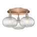 Innovations Lighting Ballston - Ithaca - 3 Light 22" Flush Mount - Clear Ithaca Shade