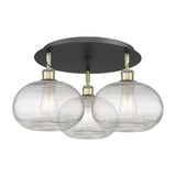 Innovations Lighting Ballston - Ithaca - 3 Light 22" Flush Mount - Clear Ithaca Shade