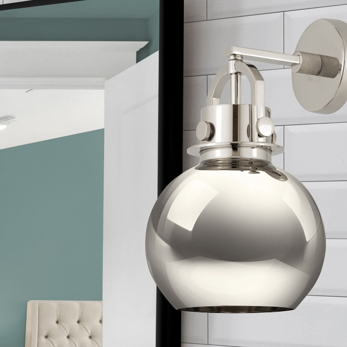 Innovations Lighting Newton Metal Sphere - 1 Light 8" Wall-Mounted Sconce