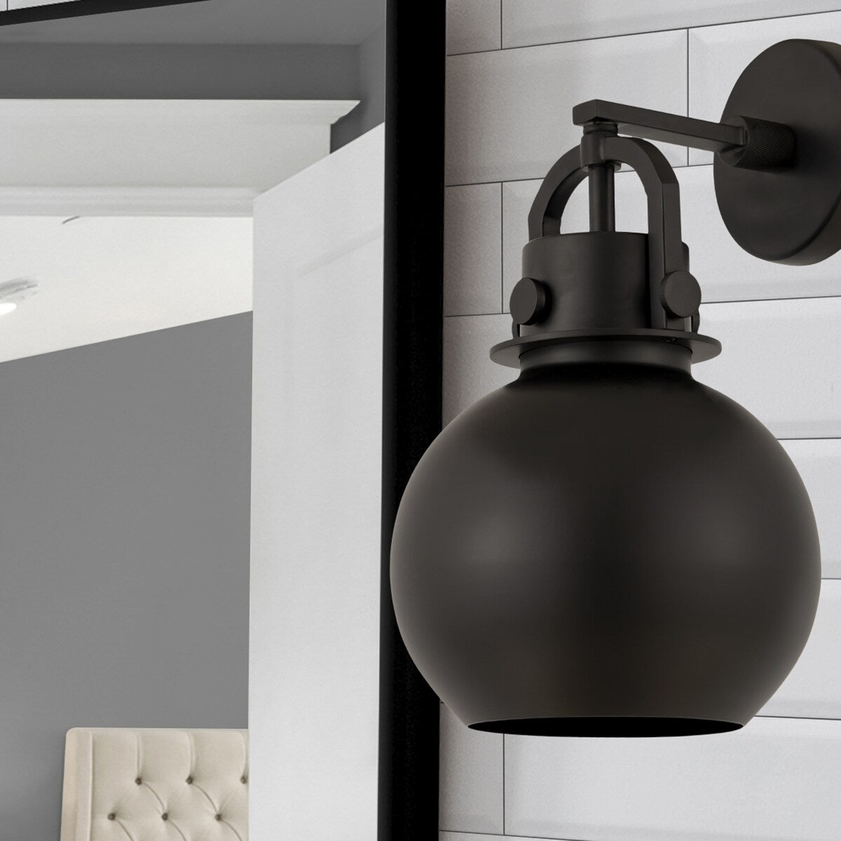 Innovations Lighting Newton Metal Sphere - 1 Light 8" Wall-Mounted Sconce
