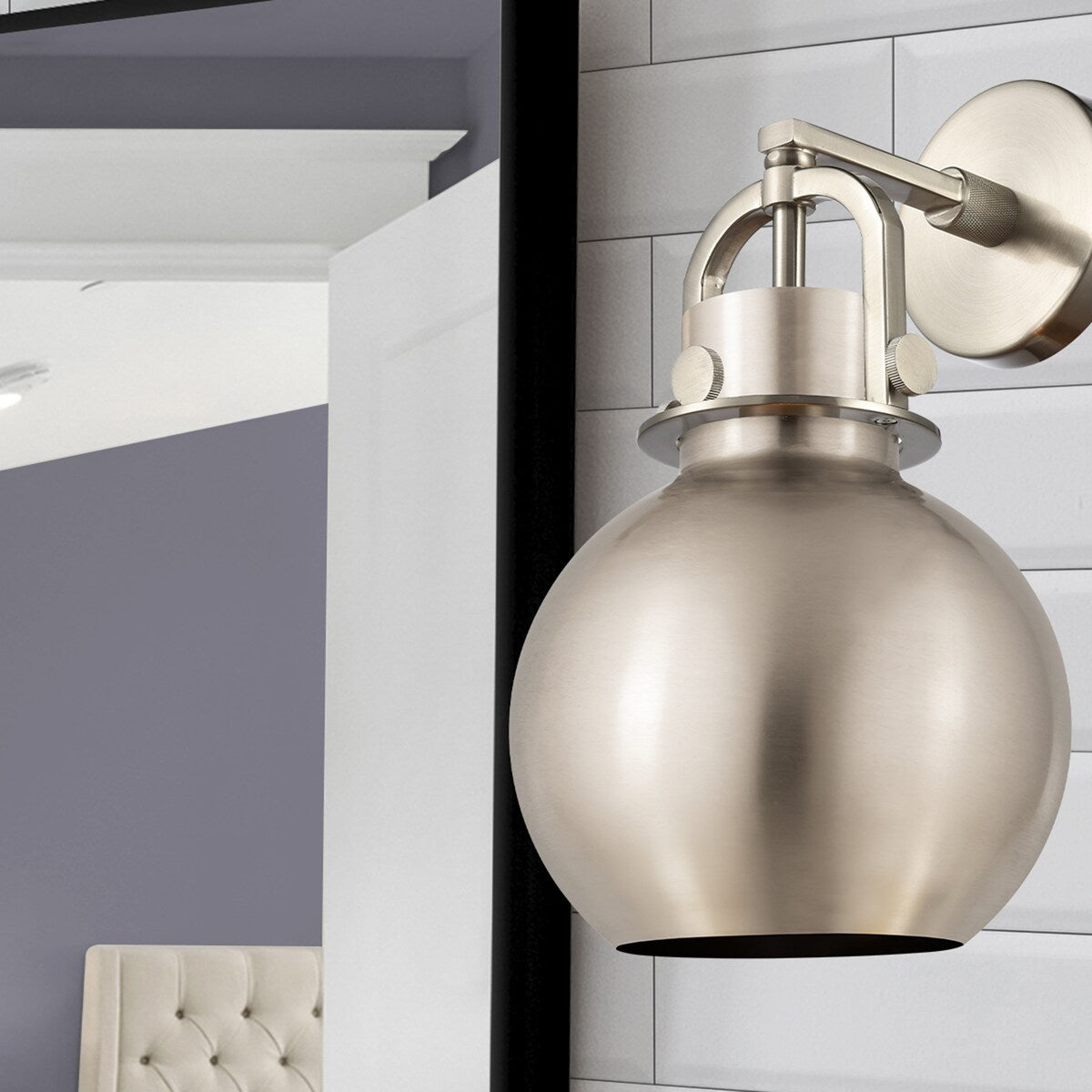 Innovations Lighting Newton Metal Sphere - 1 Light 8" Wall-Mounted Sconce