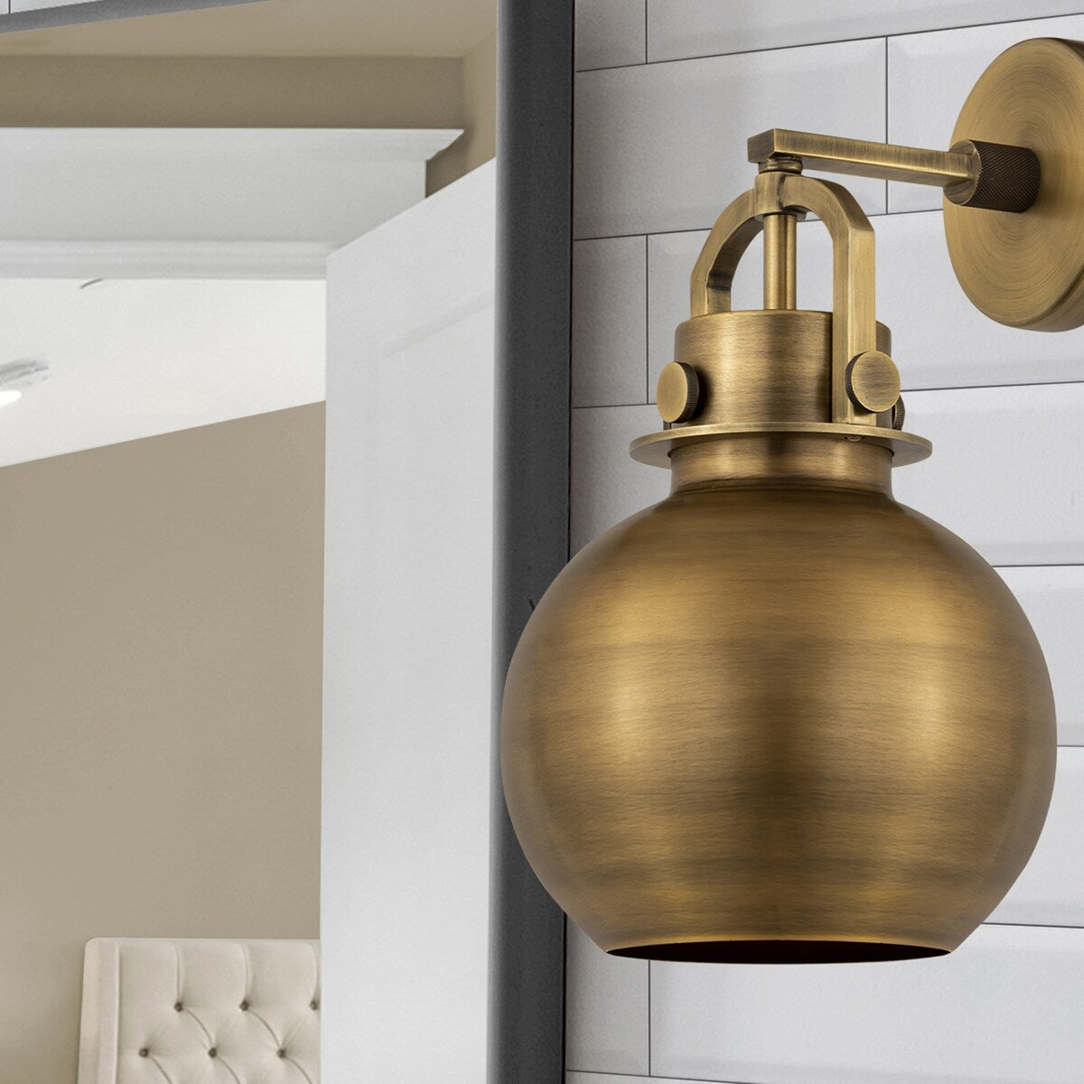 Innovations Lighting Newton Metal Sphere - 1 Light 8" Wall-Mounted Sconce