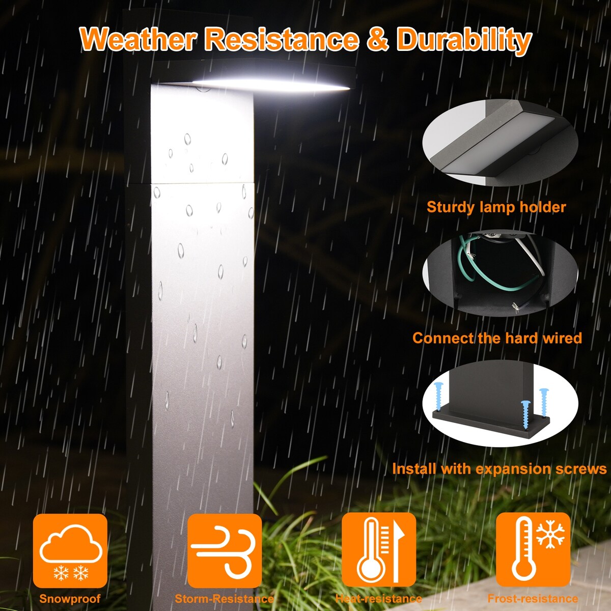 Inowel Light Outdoor Pathway LED Lights Adjustable 12W 650Lm - 25.59in