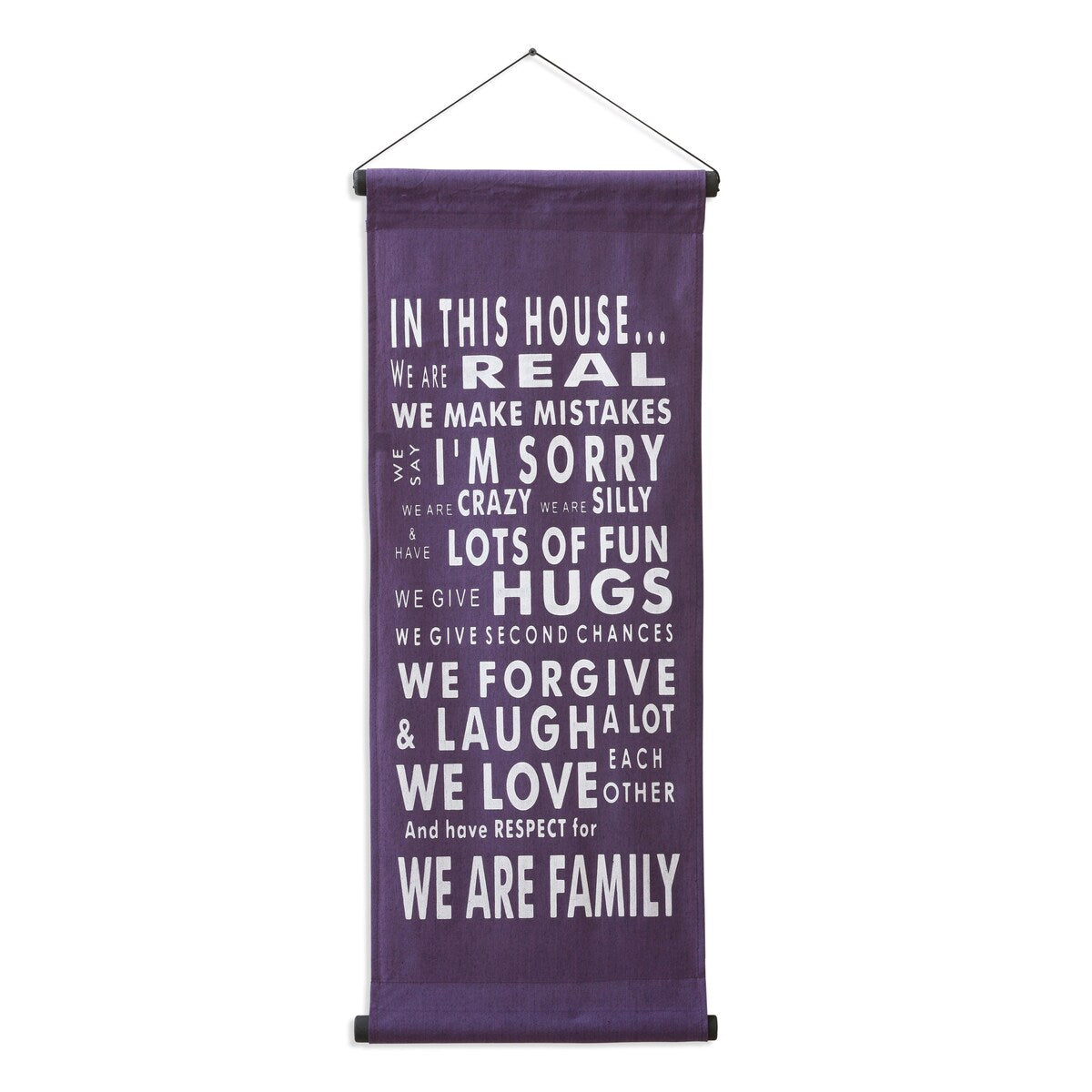 Inspirational Wall Decor Banner, Inspiring Quote Scroll, Motivational Message, Thought Saying Tapestry "In This House"