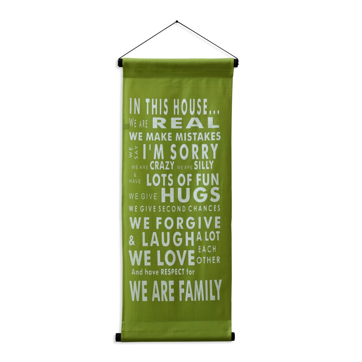Inspirational Wall Decor Banner, Inspiring Quote Scroll, Motivational Message, Thought Saying Tapestry "In This House"