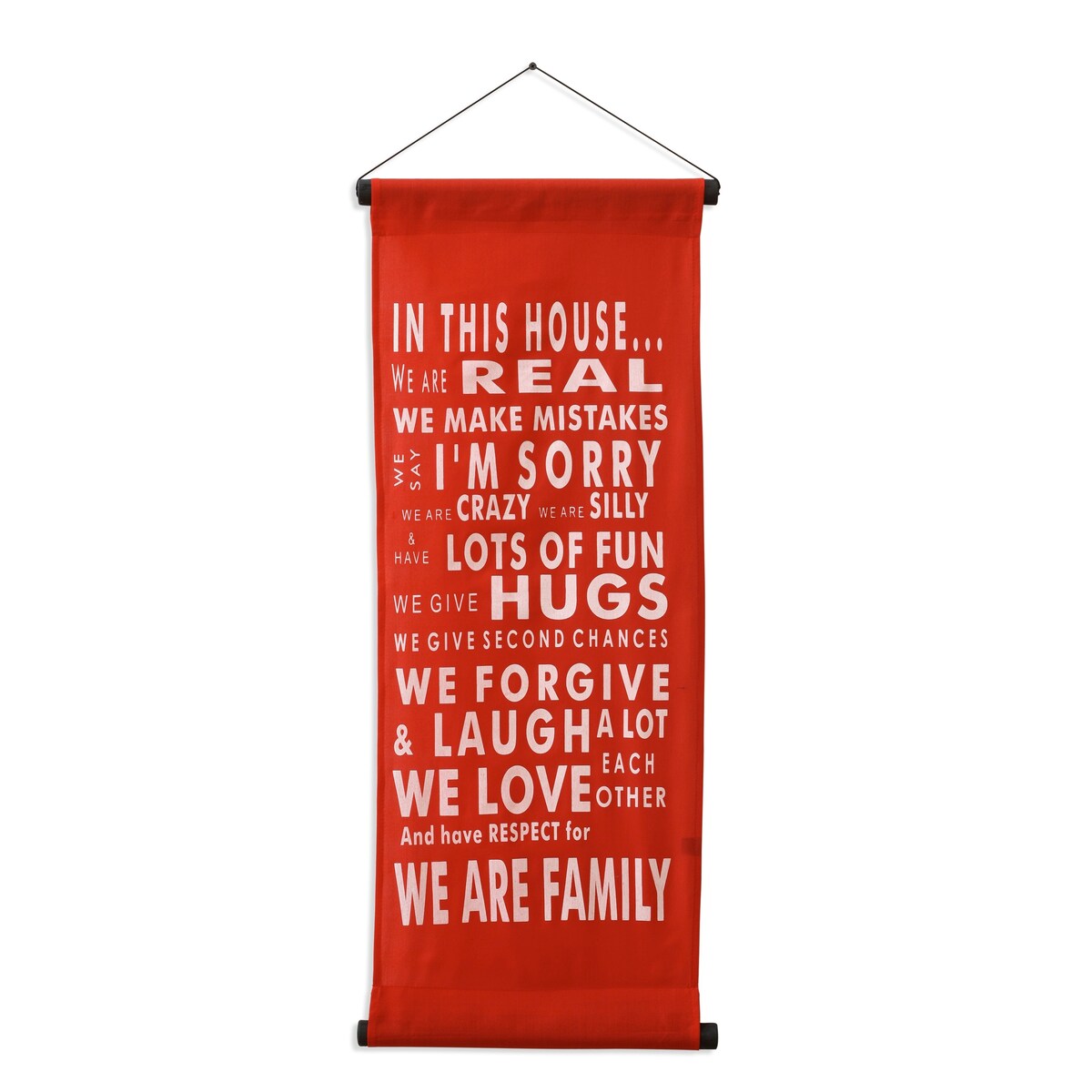 Inspirational Wall Decor Banner, Inspiring Quote Scroll, Motivational Message, Thought Saying Tapestry "In This House"