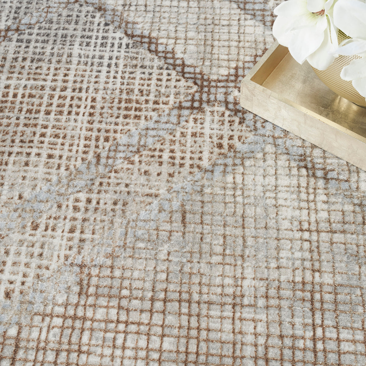 Nourison Home Iliana Indoor only Grey Abstract Area Rug