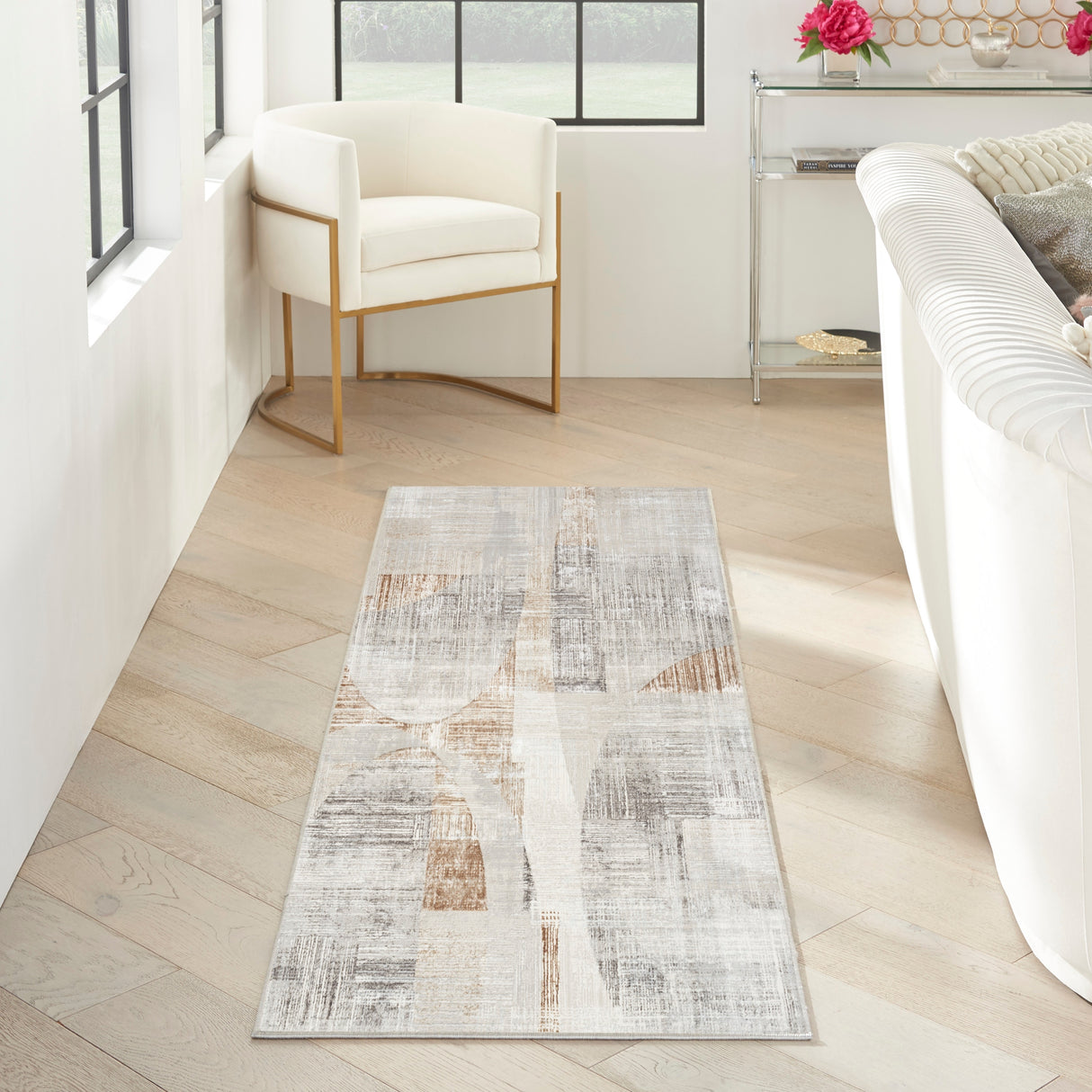 Nourison Home Iliana Indoor only Grey Abstract Area Rug