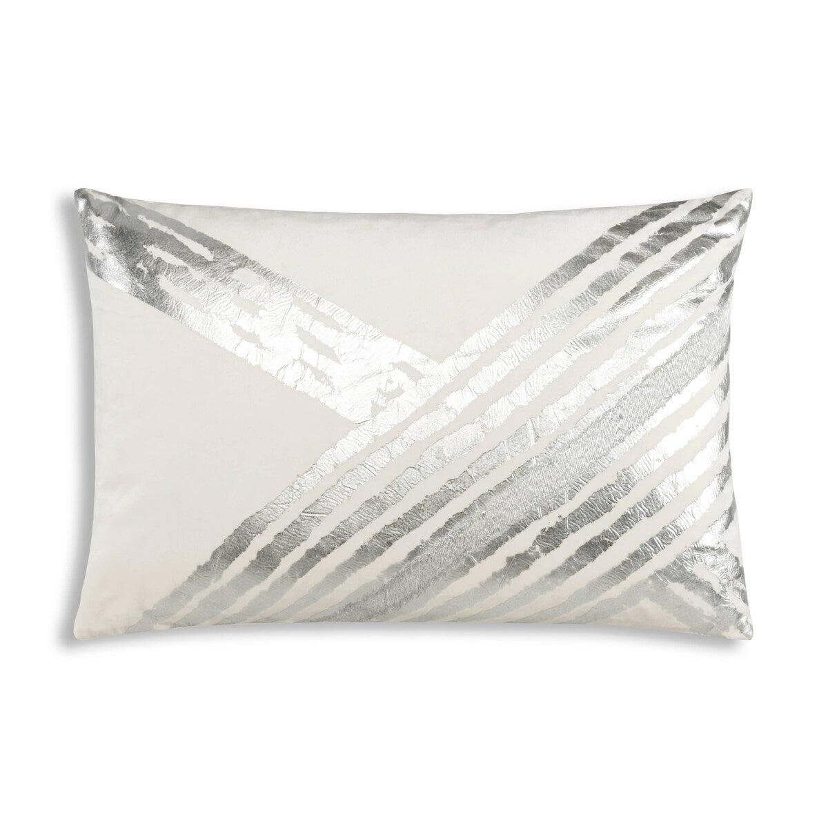 Inspire Me! Home Decor Zara Ivory Silver Lumbar Pillow