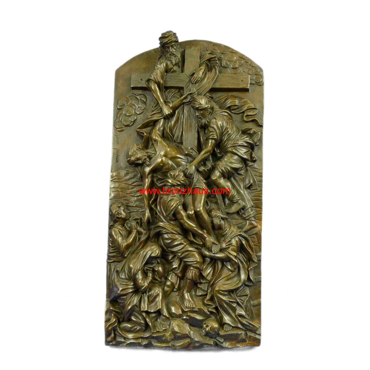 Inspiring Bronze Sculpture The Descent From The Cross Wall Mount Christ Figure