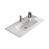 Integrated Glossy Ceramic Basin, Drain and Faucet NOT INCLUDED