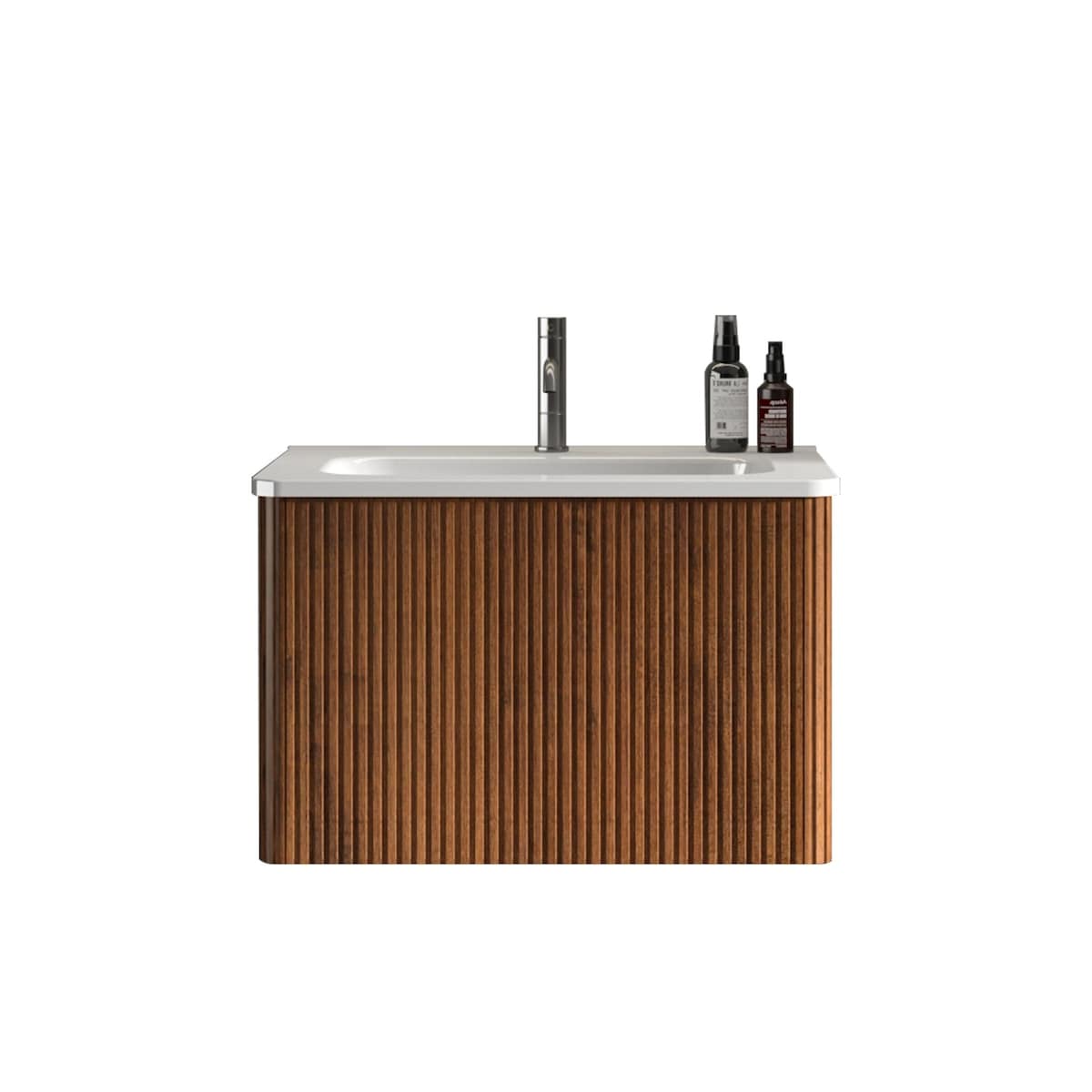 Integrated Glossy Ceramic Basin, Drain and Faucet NOT INCLUDED