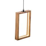 C Cattleya Geometry Rectangle Wood LED Pendant Light