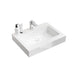 Integrated solid surface basin WITHOUT drain & faucet, glossy white color