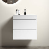 Integrated solid surface basin WITHOUT drain & faucet, glossy white color