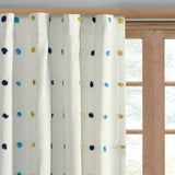 Intelligent Design Ensley Cotton Jacquard Pom Pom Single Curtain Panel - 50"W X 84"L