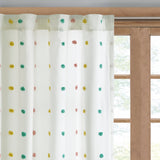 Intelligent Design Ensley Cotton Jacquard Pom Pom Single Curtain Panel - 50"W X 84"L