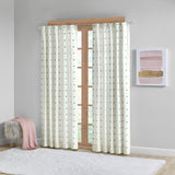 Intelligent Design Ensley Cotton Jacquard Pom Pom Single Curtain Panel - 50"W X 84"L