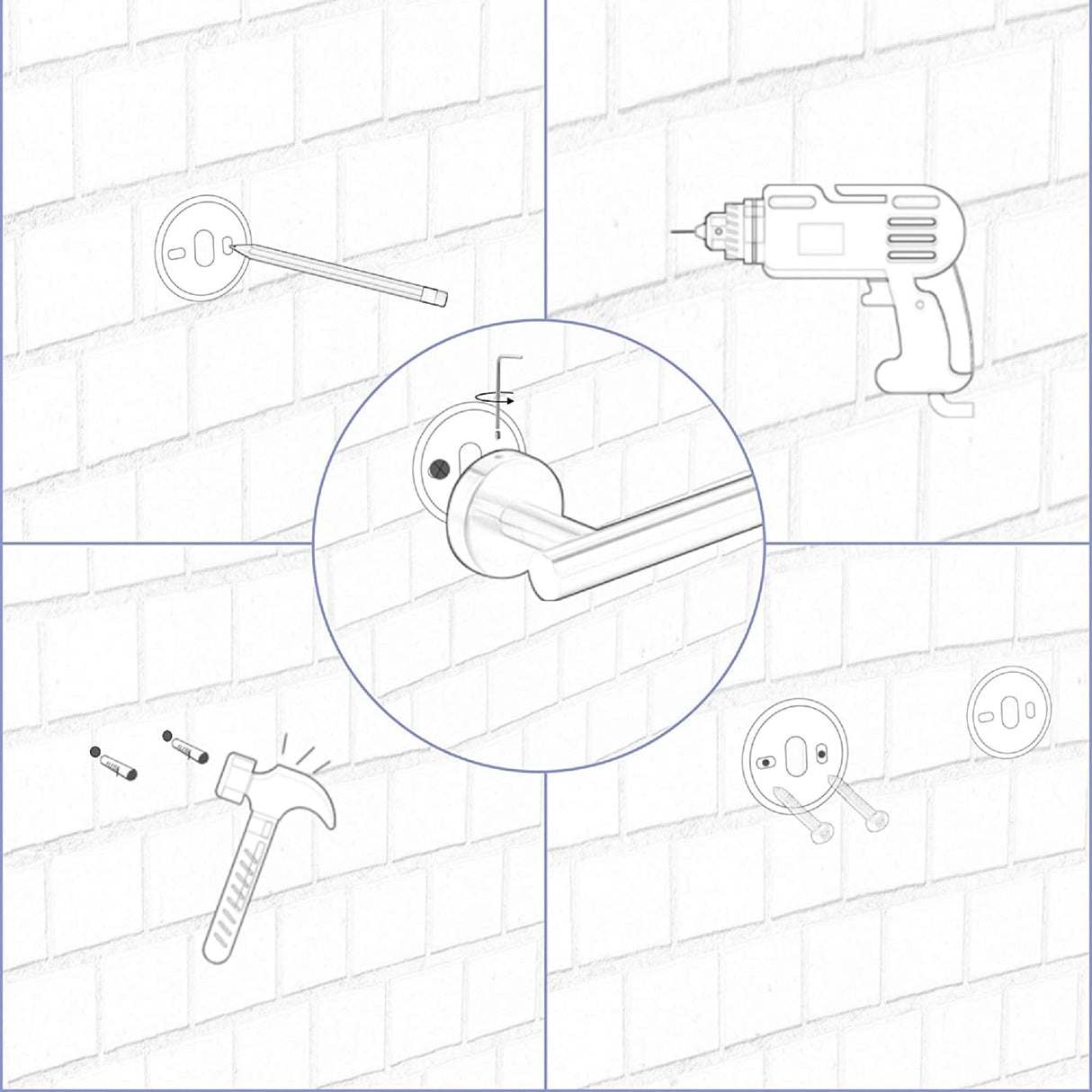 Interbath 3 Pieces Bathroom Hardware Accessories Set