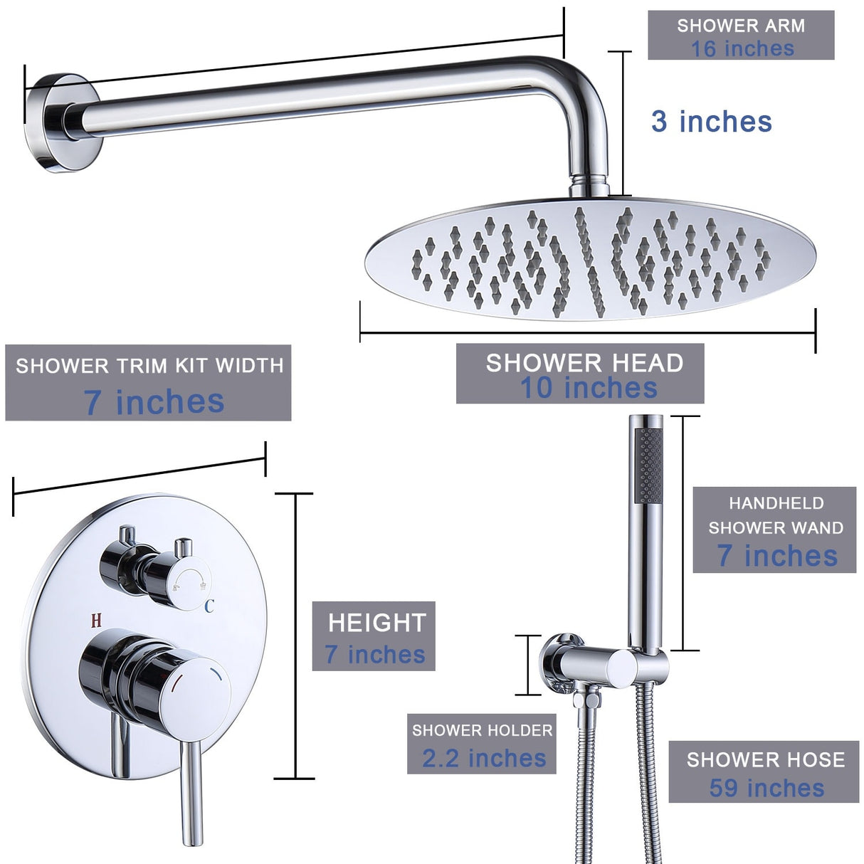 10 Inch Shower System Shower Faucet and handheld shower faucet