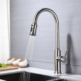 Single Handle Pull Down Kitchen Faucet with Dual Function Sprayhead