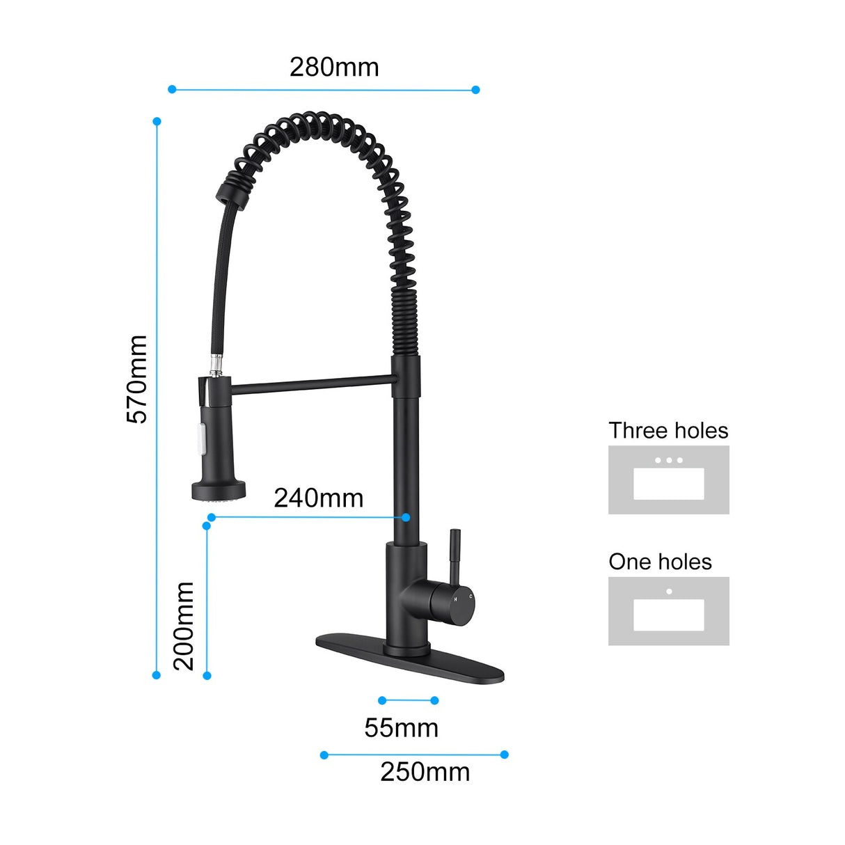Single-Handle Pull-Down Sprayer Kitchen Faucet
