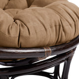 Bali 42-inch Rattan Papasan Chair with Microsuede Cushion