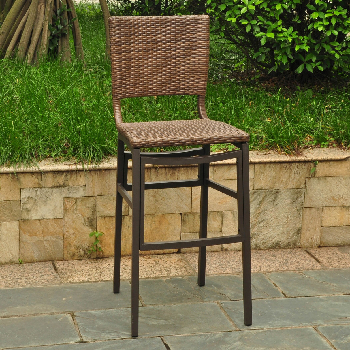 International Caravan Resin Wicker Bar-height Barstool (Set of 2)
