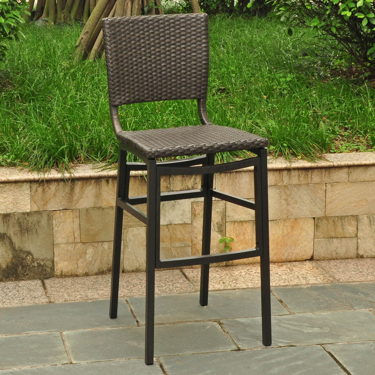 International Caravan Resin Wicker Bar-height Barstool (Set of 2)