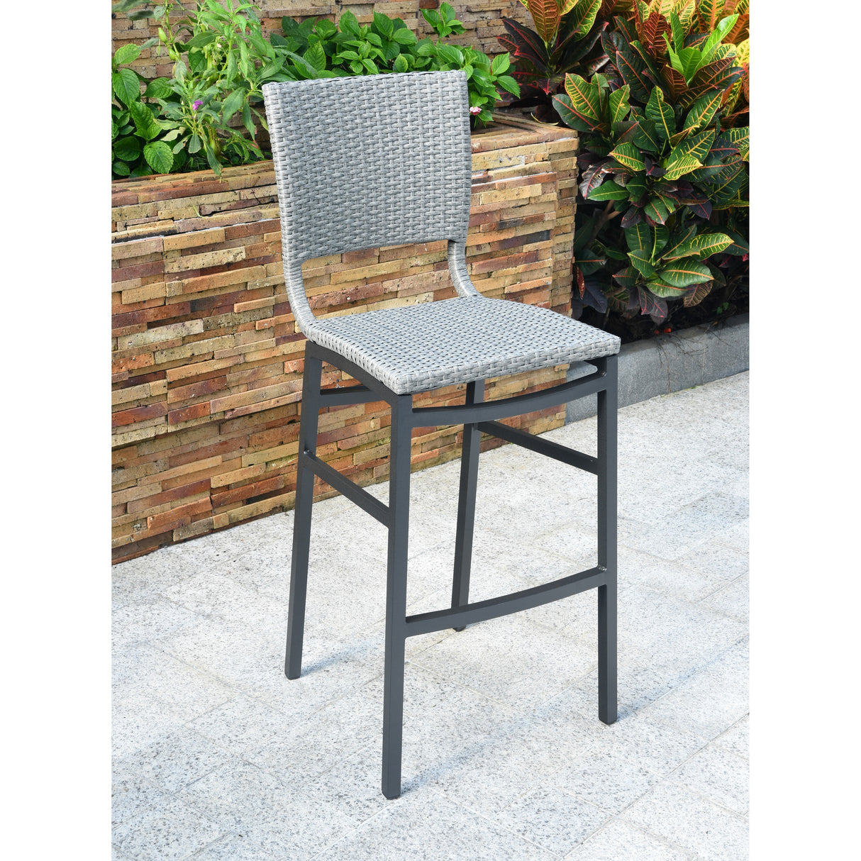 International Caravan Resin Wicker Bar-height Barstool (Set of 2)