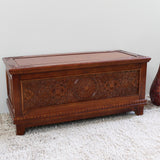 Windsor Carved Wood Trunk Bench