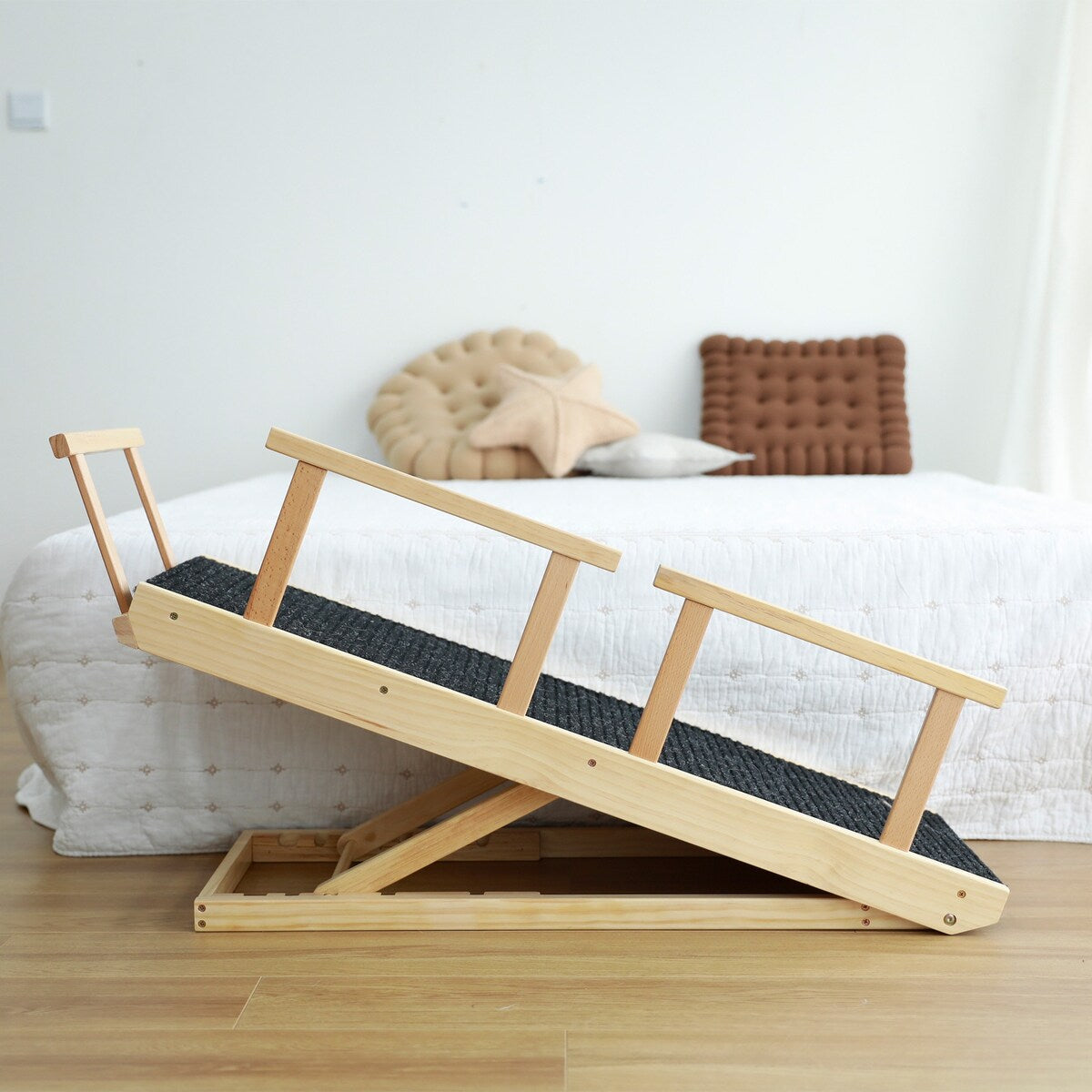Internet's Best Adjustable Pet Ramp Foldable Wooden Ramp - Height 9.3" to 24" - 39.37" L x 15.75" W x 2.75" H