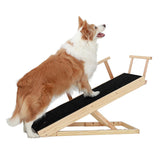 Internet's Best Adjustable Pet Ramp Foldable Wooden Ramp - Height 9.3" to 24" - 39.37" L x 15.75" W x 2.75" H