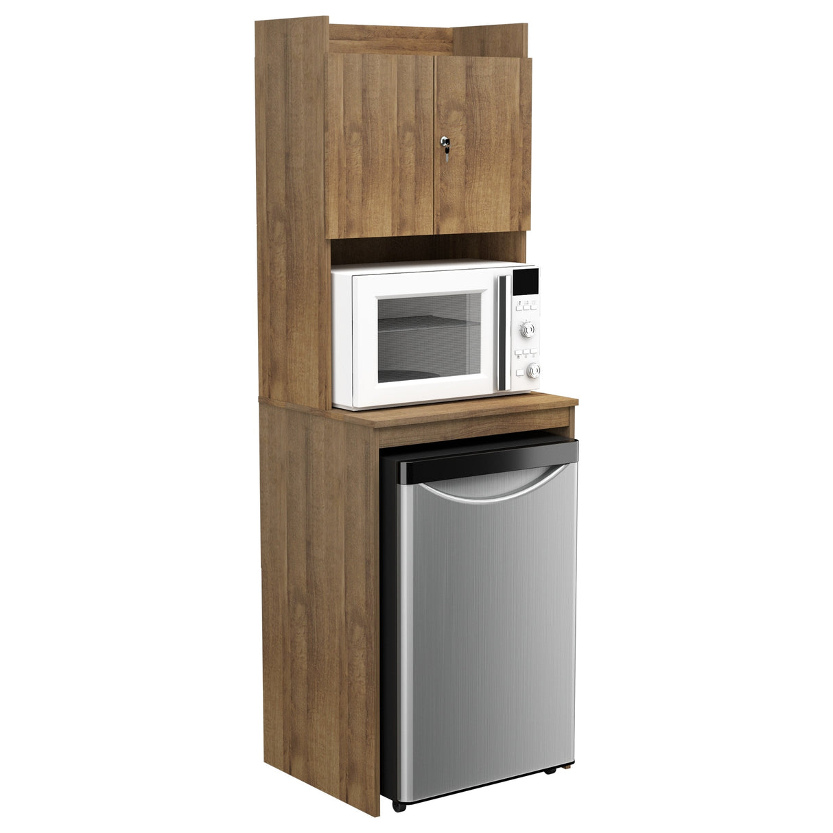 Inval Mini Refrigerator and Microwave Storage Cabinet