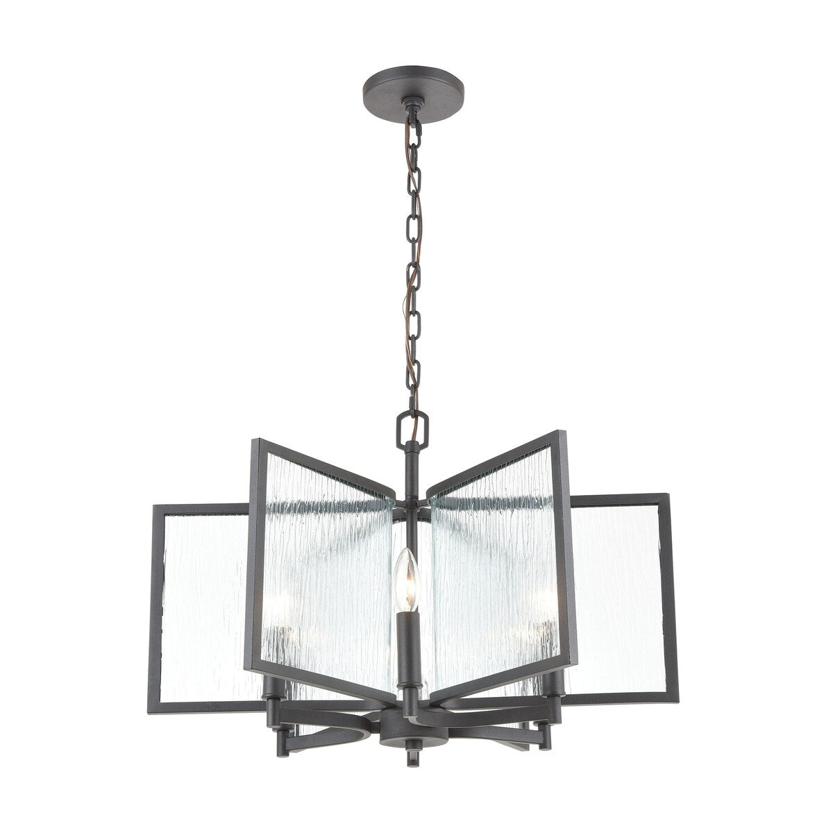 Elk Home Inversion Charcoal Glass 6 Light Chandelier