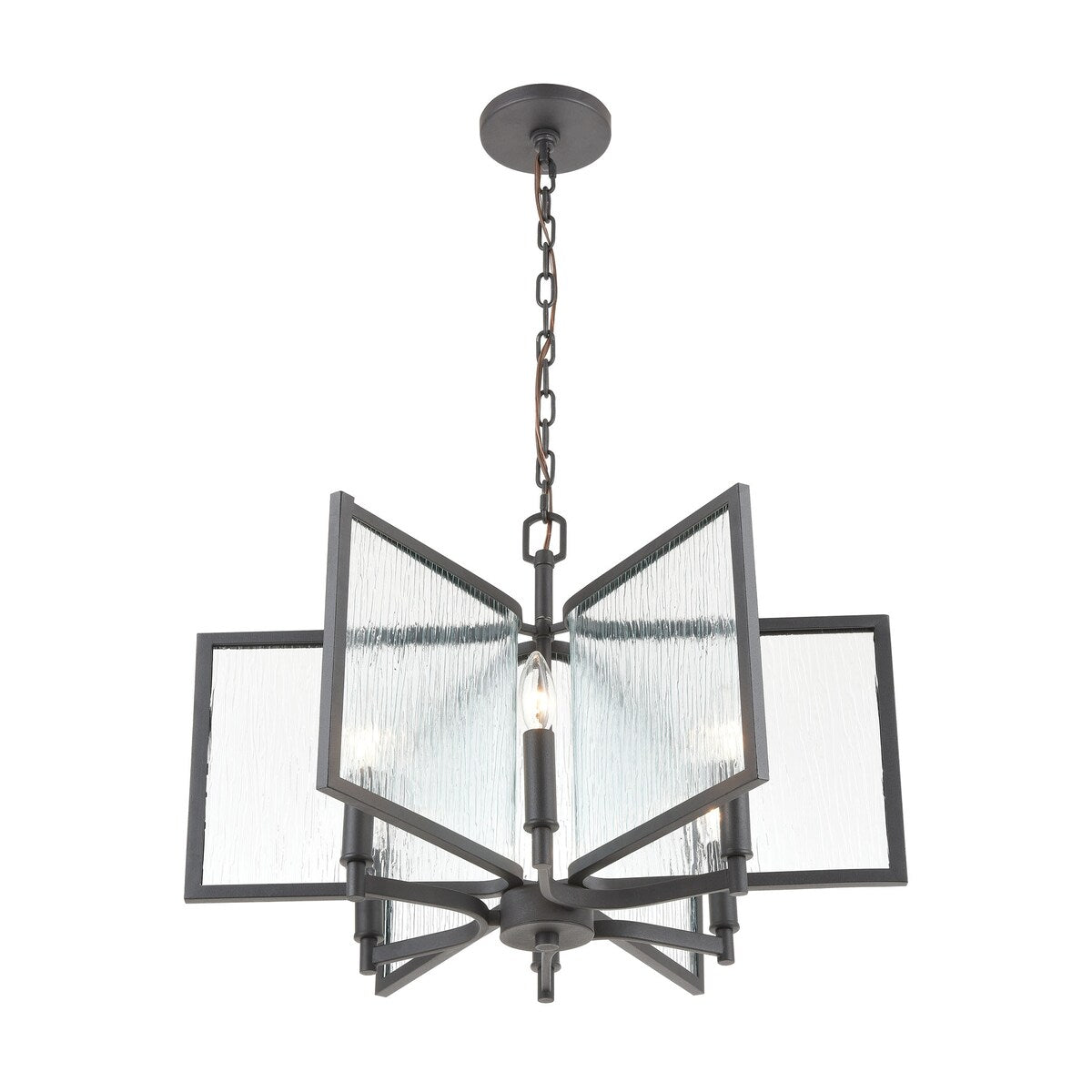 Elk Home Inversion Charcoal Glass 6 Light Chandelier