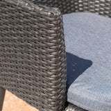 Iona Outdoor Wicker Dining Chair with Cushion (Set of 2) by Christopher Knight Home