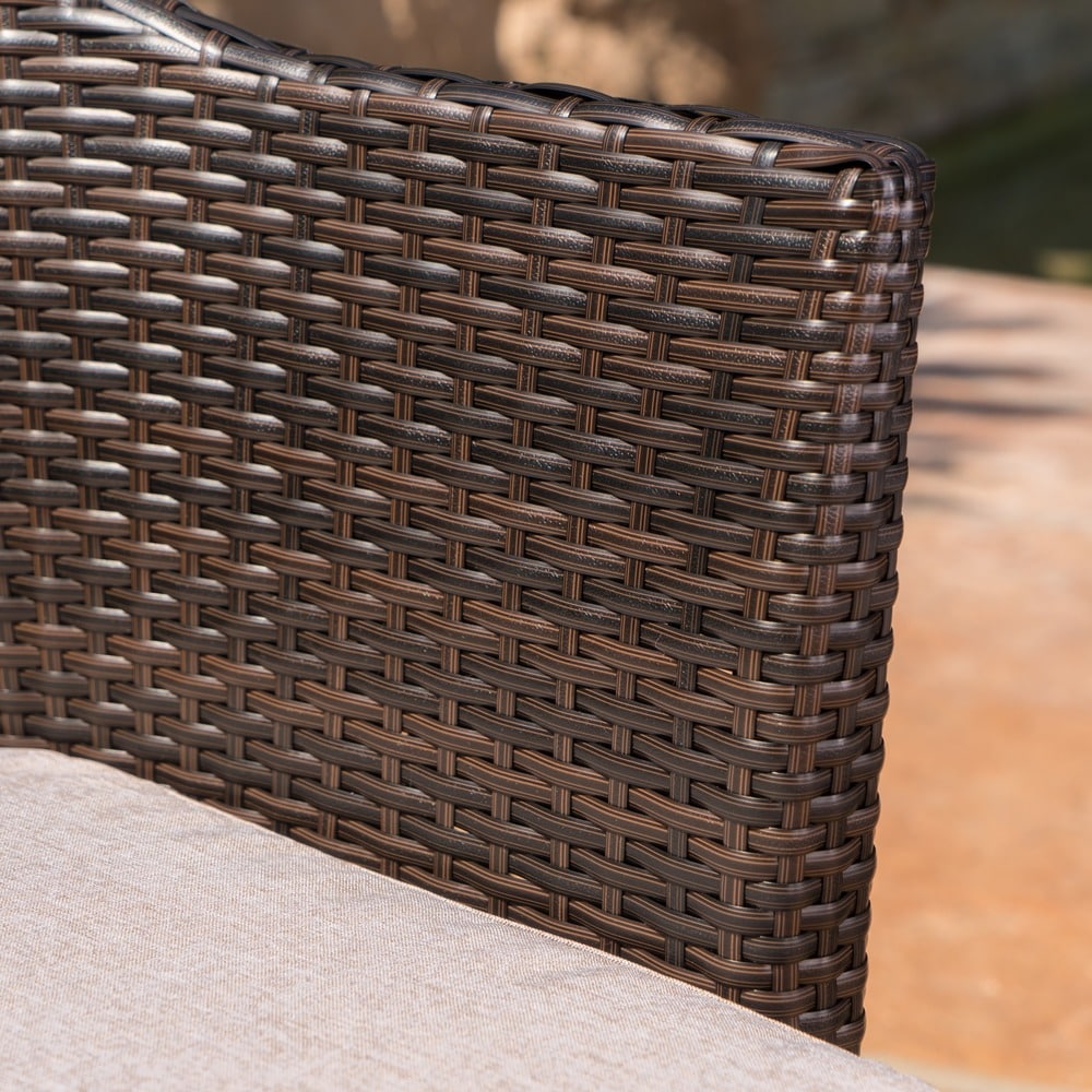 Iona Outdoor Wicker Dining Chair with Cushion (Set of 2) by Christopher Knight Home