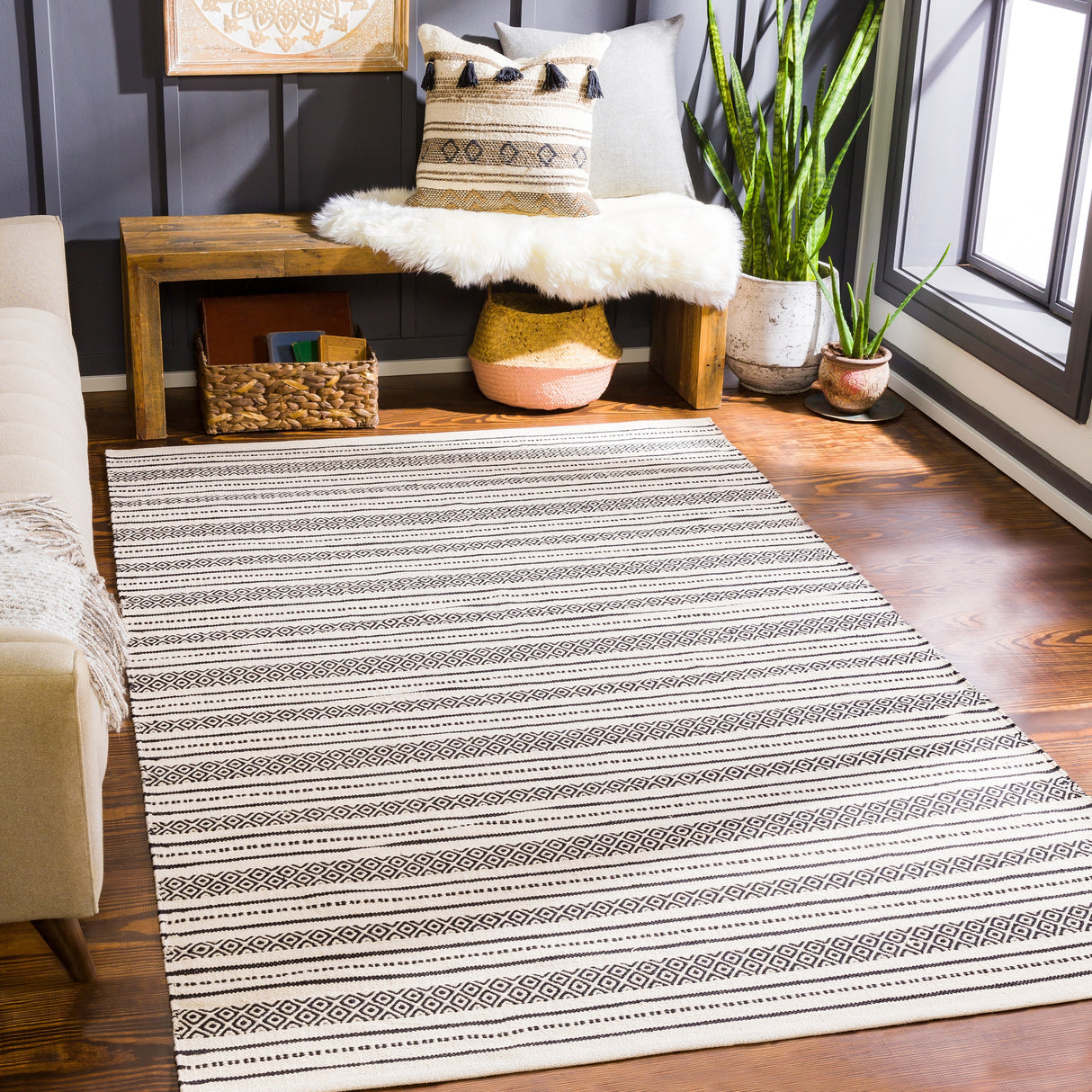 Artistic Weavers Iosif Handmade Nordic Stripe Area Rug